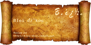 Blei Ákos névjegykártya